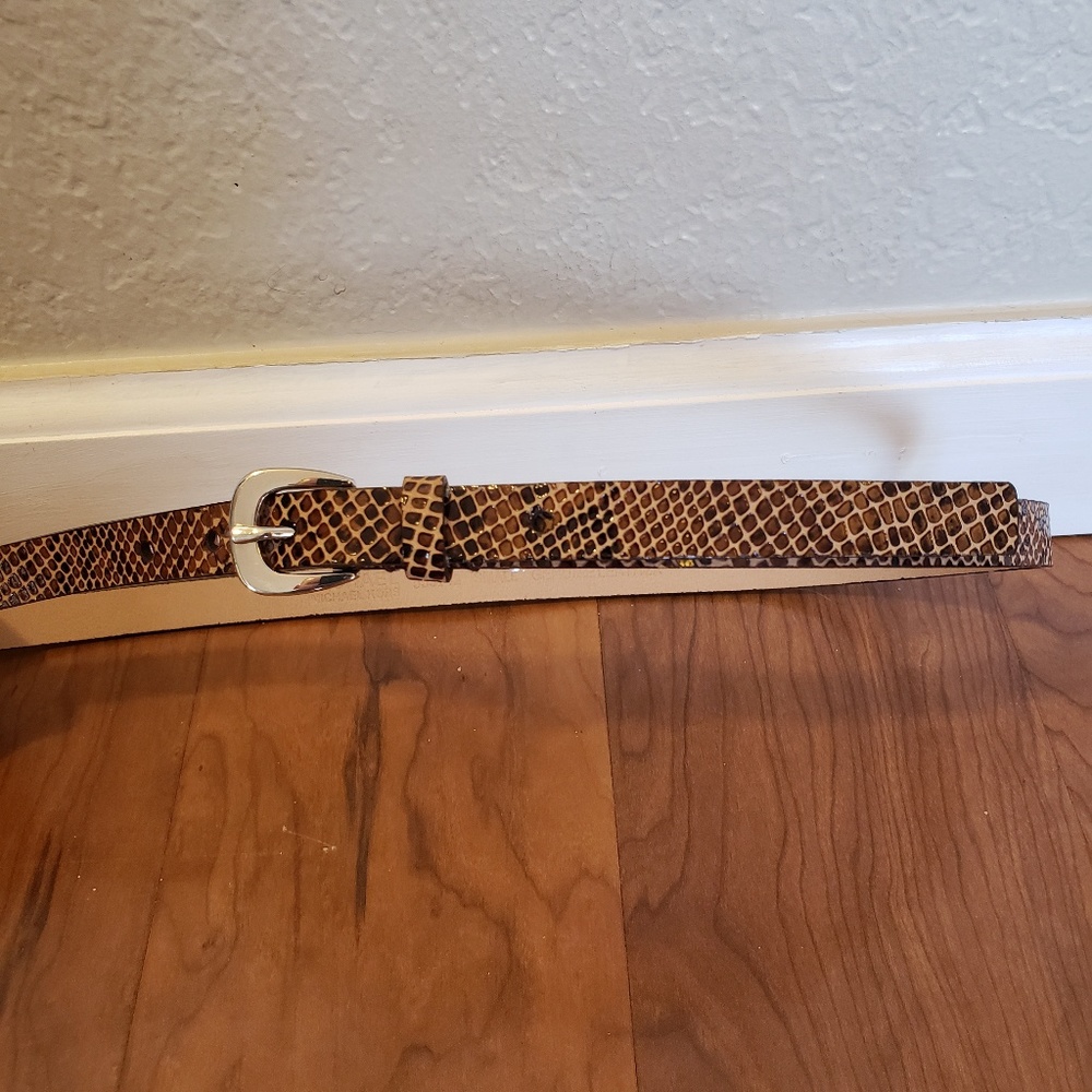 MICHAEL KORS | Leather Snake Skin Print Belt